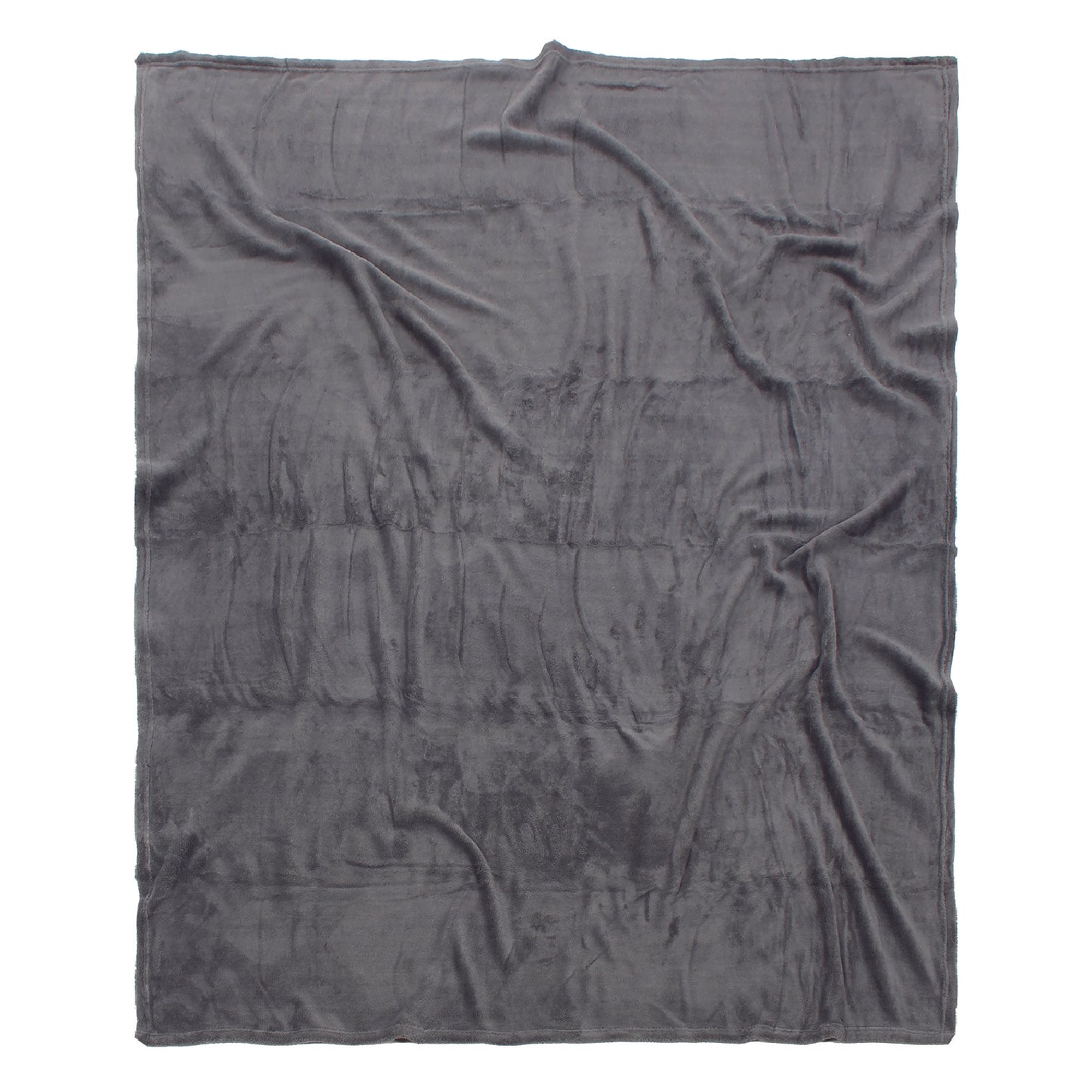 Gray Microplush Throw Blanket spread out to show the blanket's size (50 in x 60 in).
