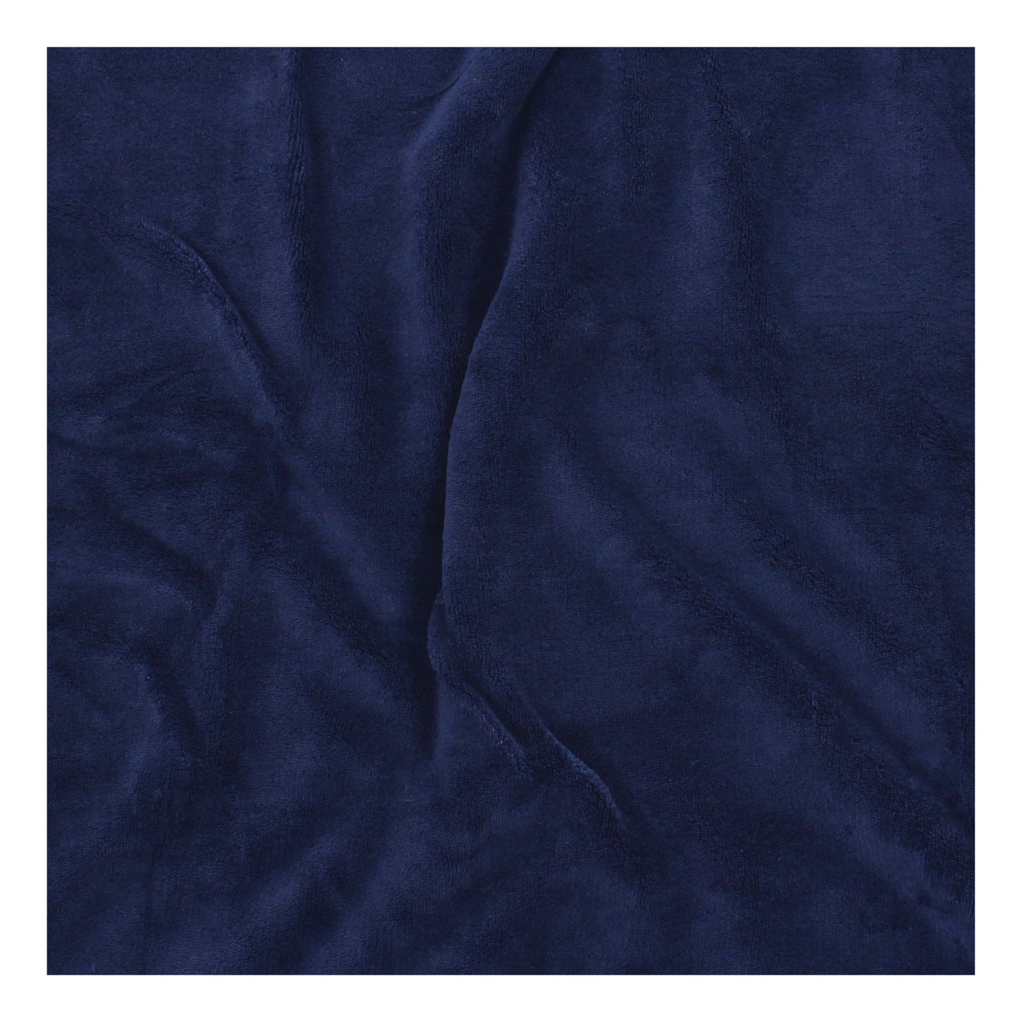 Swatch of the Sherpa Fleece Reversible Throw Blanket fabric in navy.