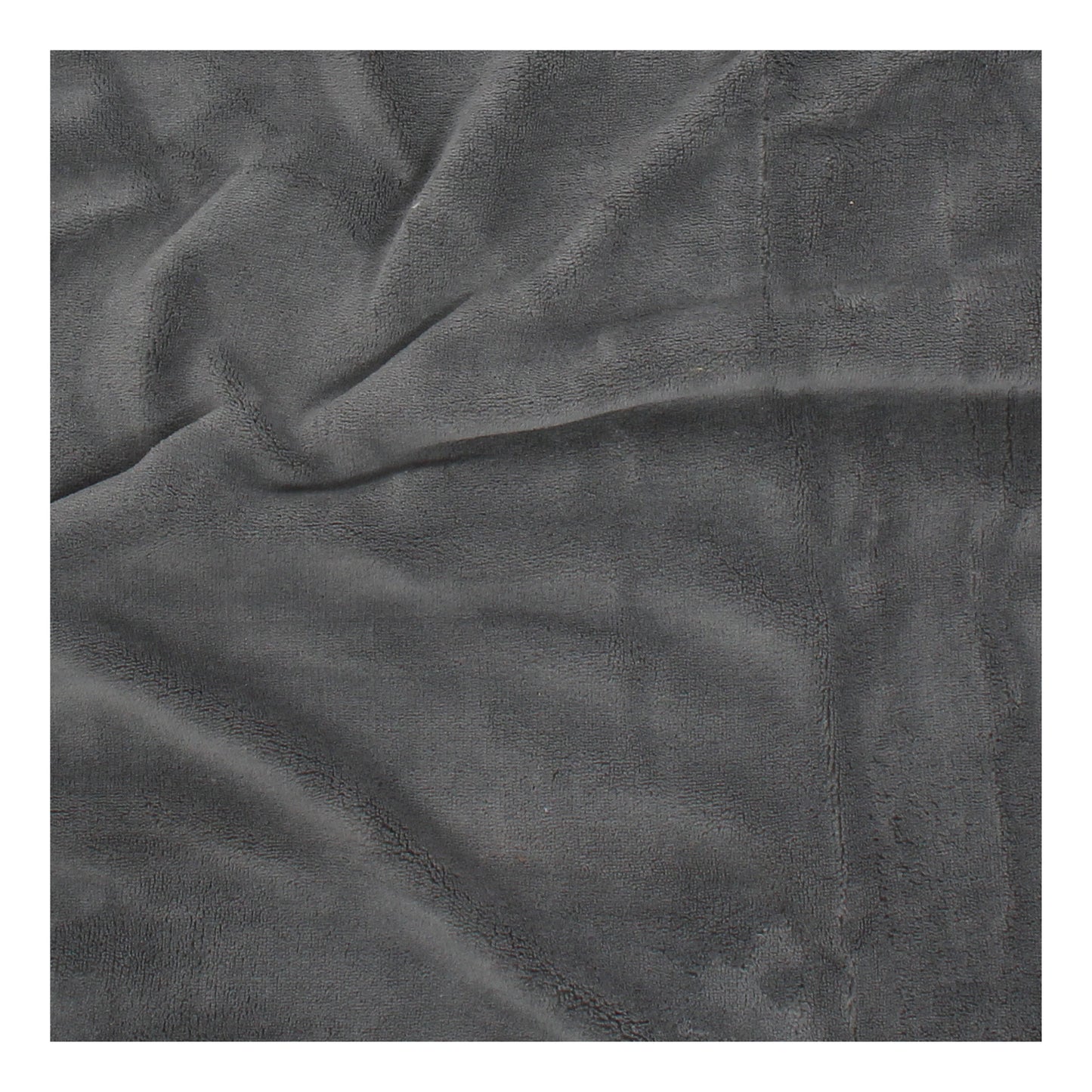 Swatch of the Sherpa Fleece Reversible Throw Blanket fabric in dark gray.