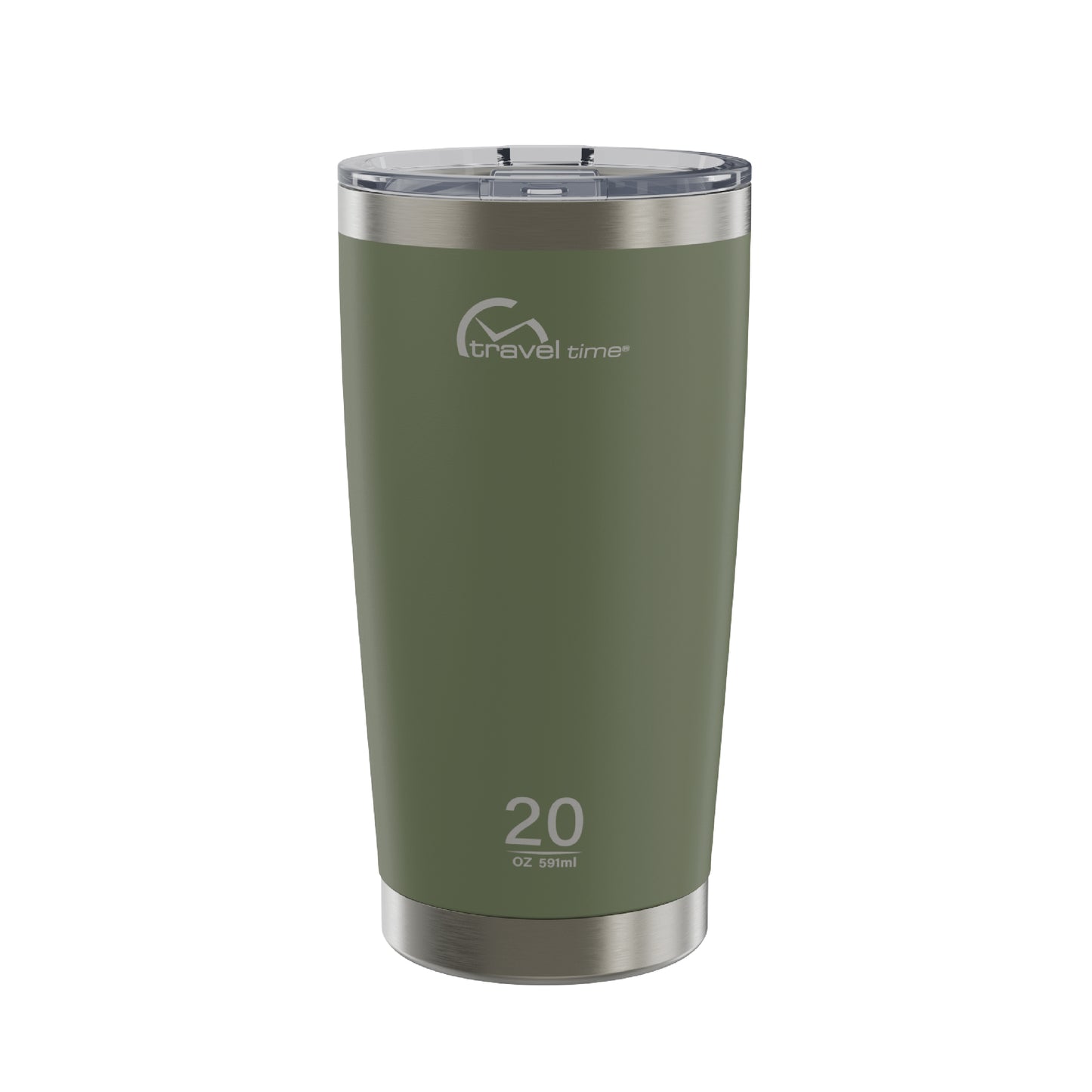 The 20oz Stainless Steel Travel Tumbler in forest green displayed against a white background.