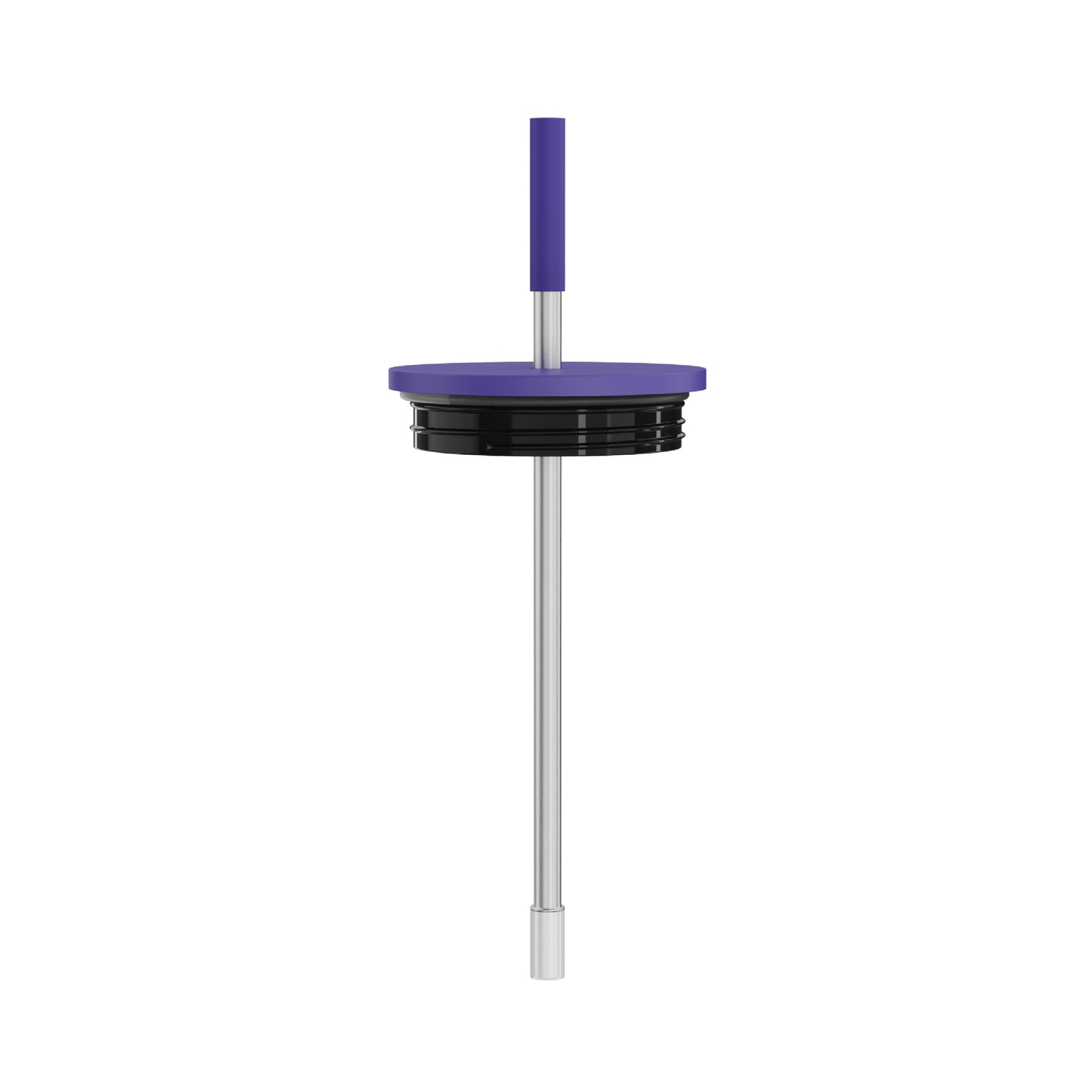 Isolated close-up of the 24oz Stainless Steel Tumbler's straw and lid only, which are both displayed against a white background.