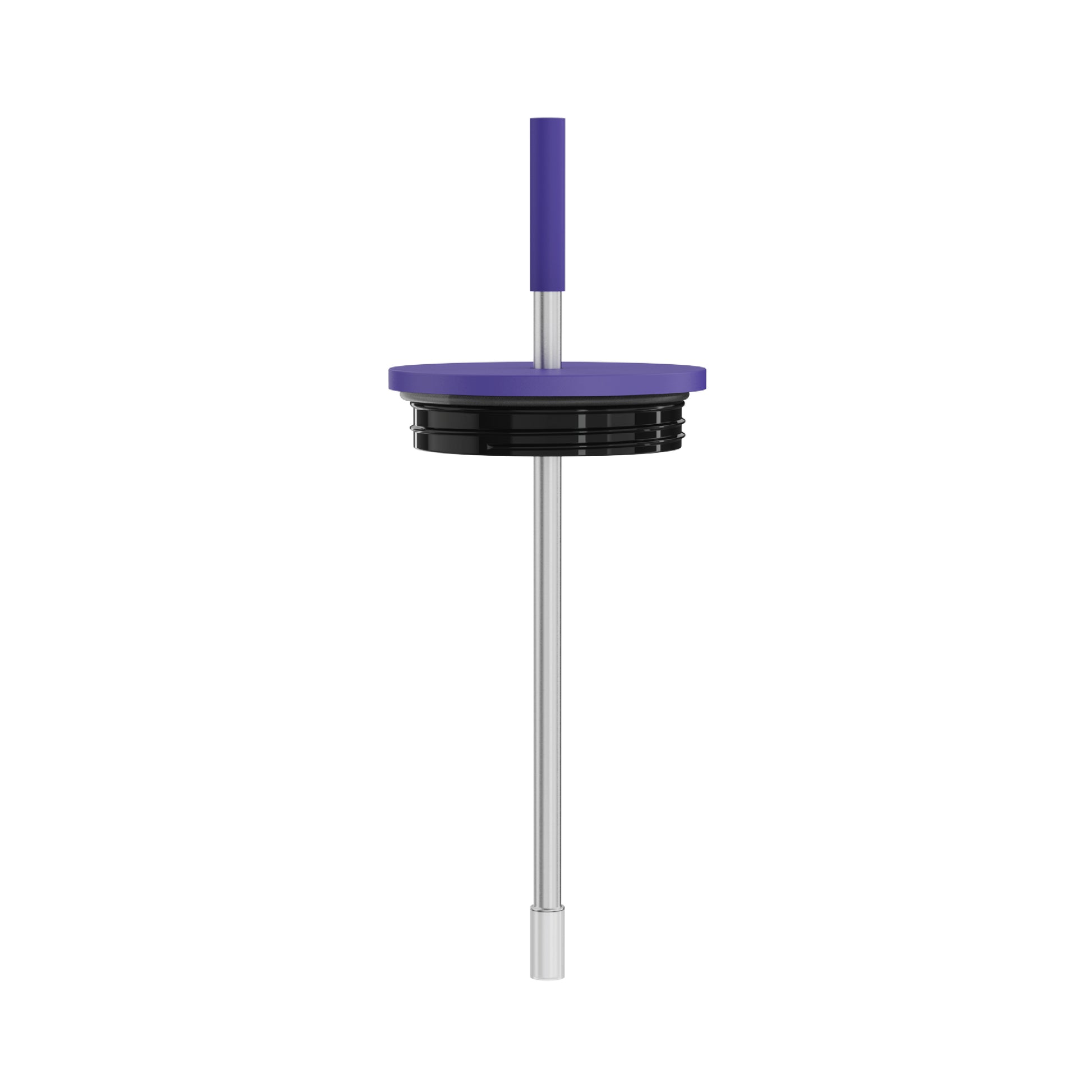 Isolated close-up of the 24oz Stainless Steel Tumbler's straw and lid only, which are both displayed against a white background.