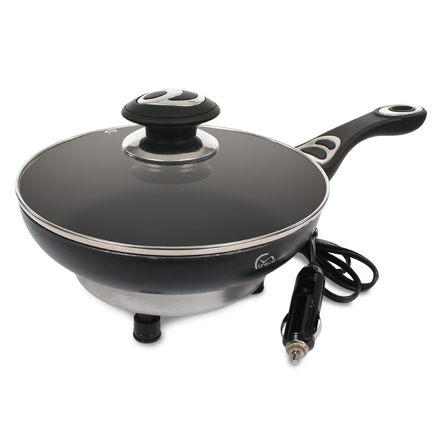 The 12V Cooking Pan with Cover features a 12 volt power cord.