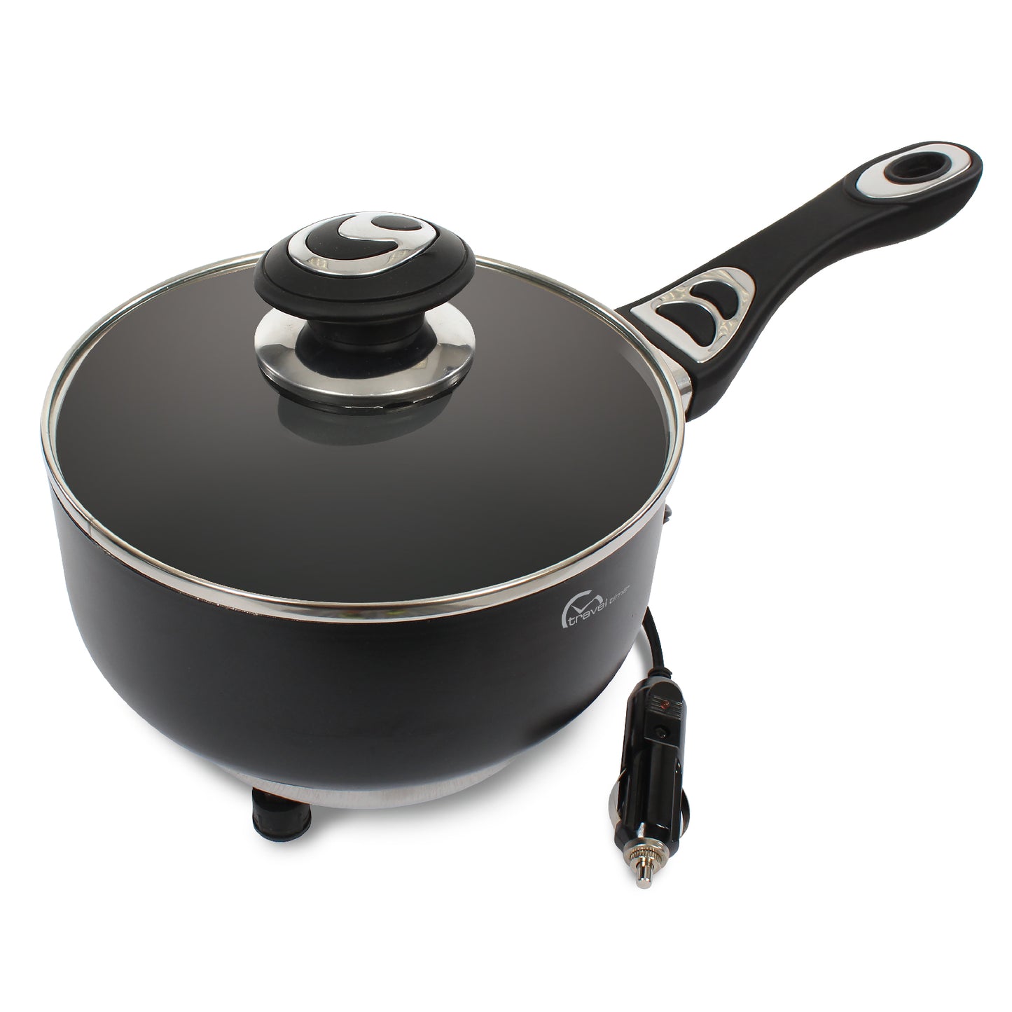 The 12V Cooking Pot with Cover features a 12 volt power cord.