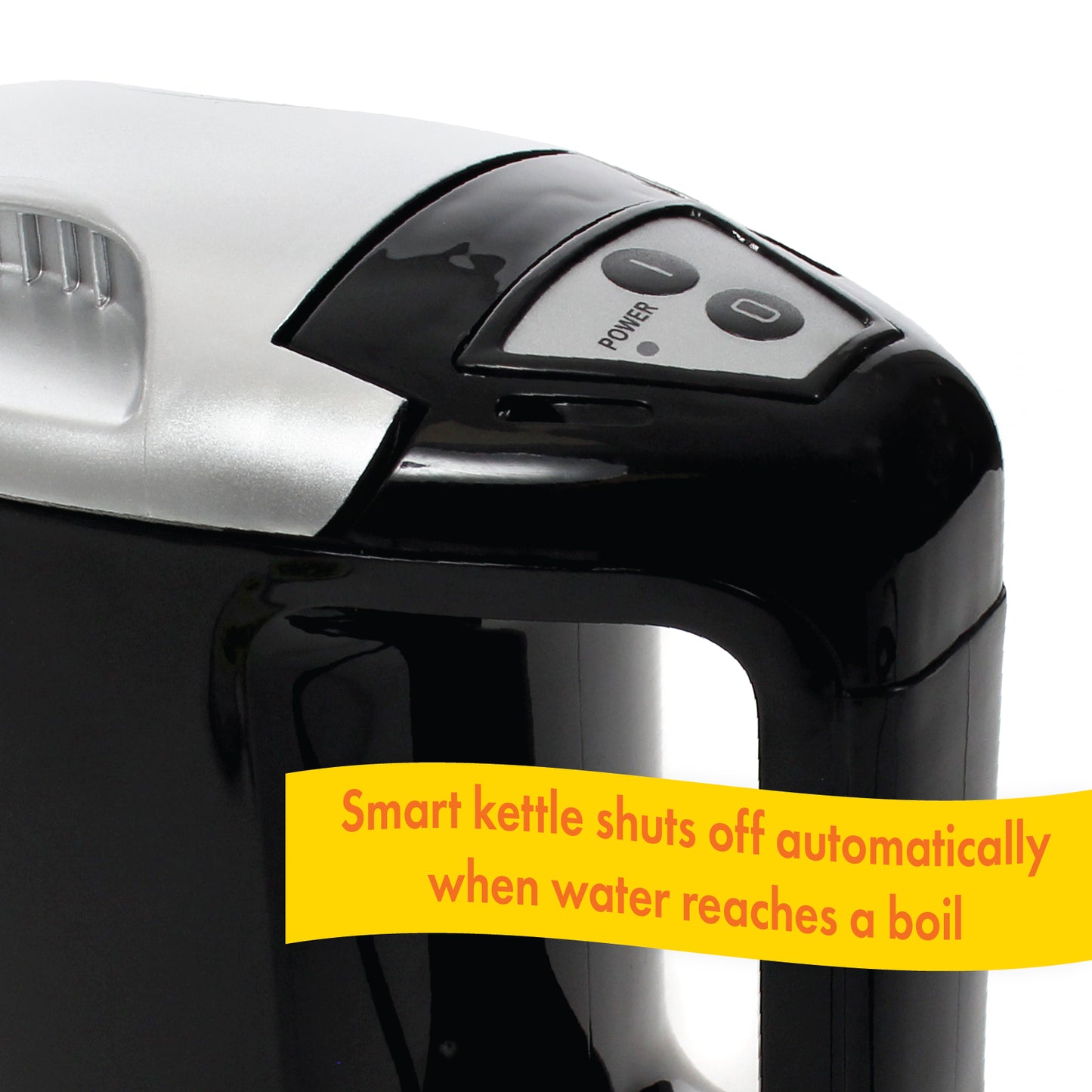 The 12V Smart Pot Kettle with a 12 volt power cord shuts off automatically when water reaches its boiling point and it's power status can be confirmed via the kettle's LED light power indicator.