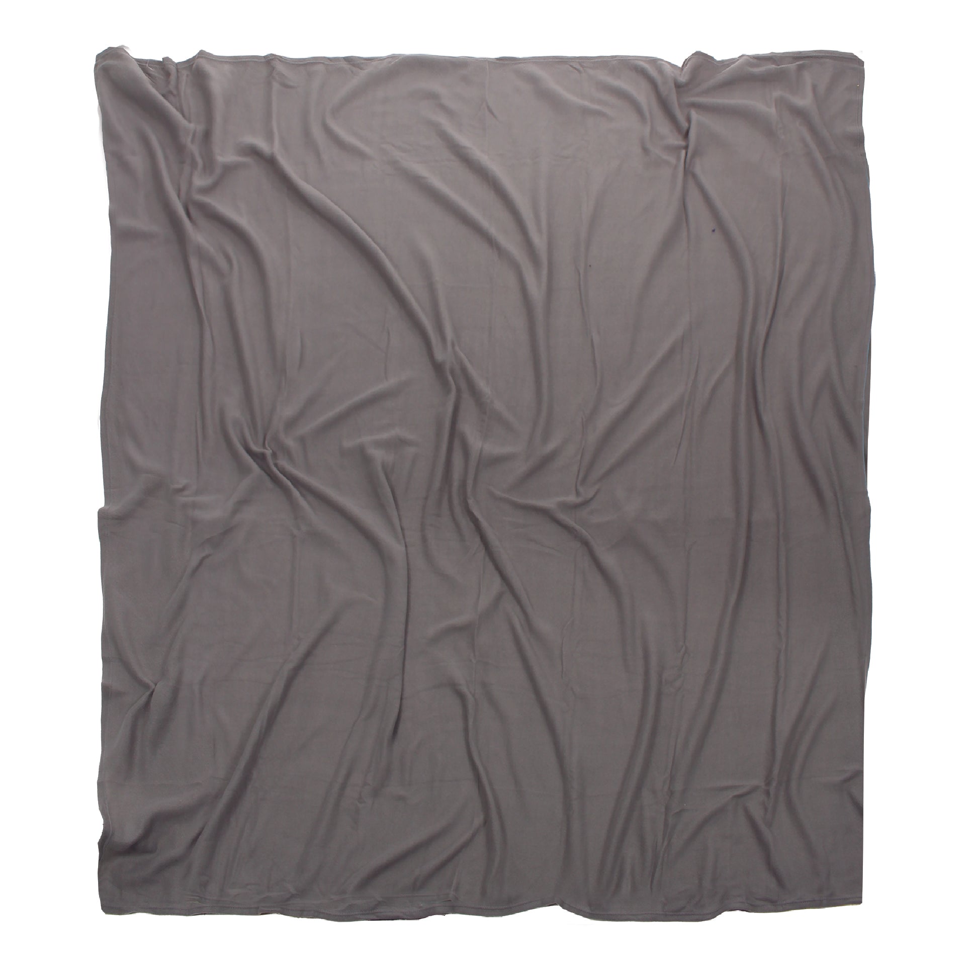 Gray Full/Queen Polar Fleece Blanket spread out to show the blanket's size (86 in x 86 in).