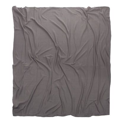 Gray Full/Queen Polar Fleece Blanket spread out to show the blanket's size (86 in x 86 in).