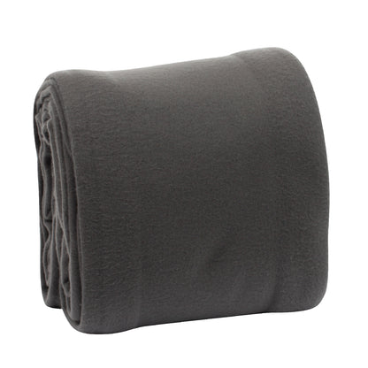 Folded gray Full/Queen Polar Fleece Blanket, which features a heavy-duty, soft fleece material.